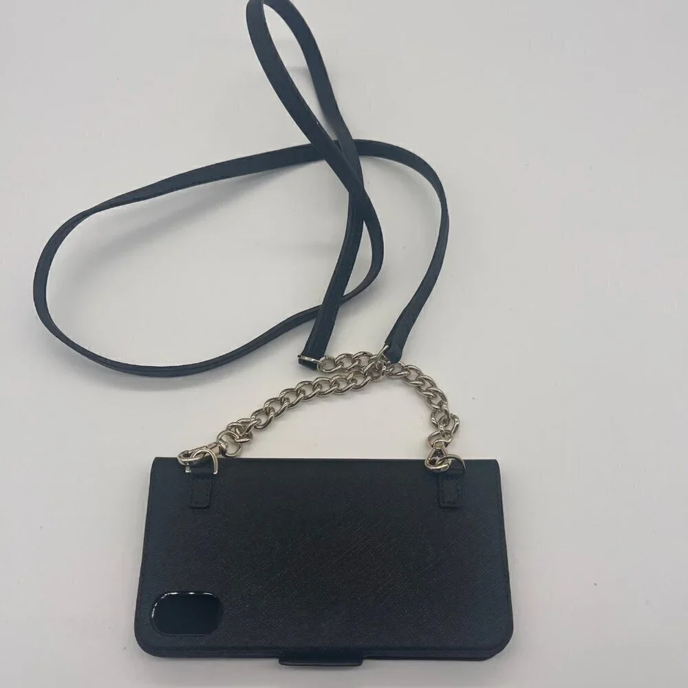Kate Spade Saffiano Leather iPhone X Crossbody Wallet – Black